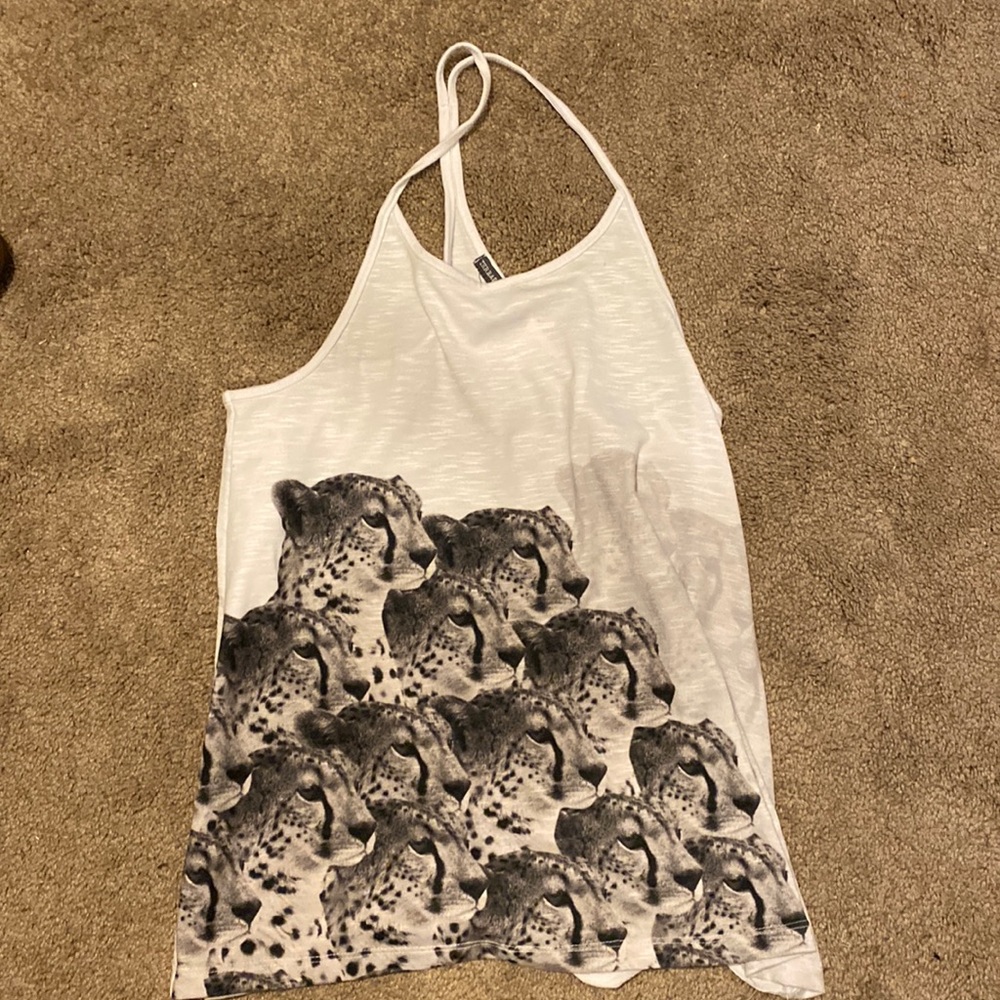 Leopard or cheetah graphic threads 4 thought racer back tank size small